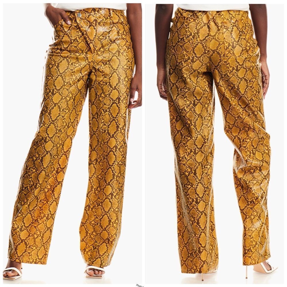 Missguided Yellow Snake Python Animal Printed Fau… - image 2